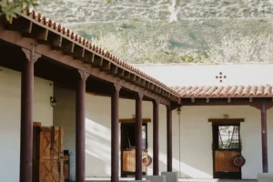 court yard with doors