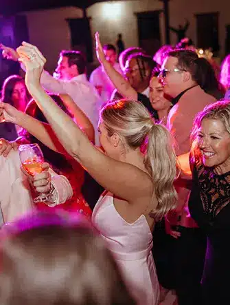 crowd of people dancing and having fun